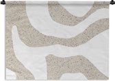 Wandkleed - Abstract - Terrazzo - Design - Beige - Wandtapijt - Wanddoek - Katoen - Wanddecoratie - 60x45 cm - Slaapkamer - Wandkleden - Muurkleed - Muurdecoratie - Tapestry