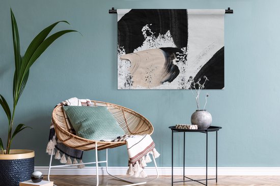 Wandkleed - Wanddoek - Verf - Abstract - Design - 90x67.5 cm - Wandtapijt