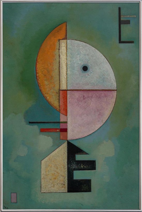 JUNIQE - Poster in kunststof lijst Kandinsky - Upward -13x18 /Groen &