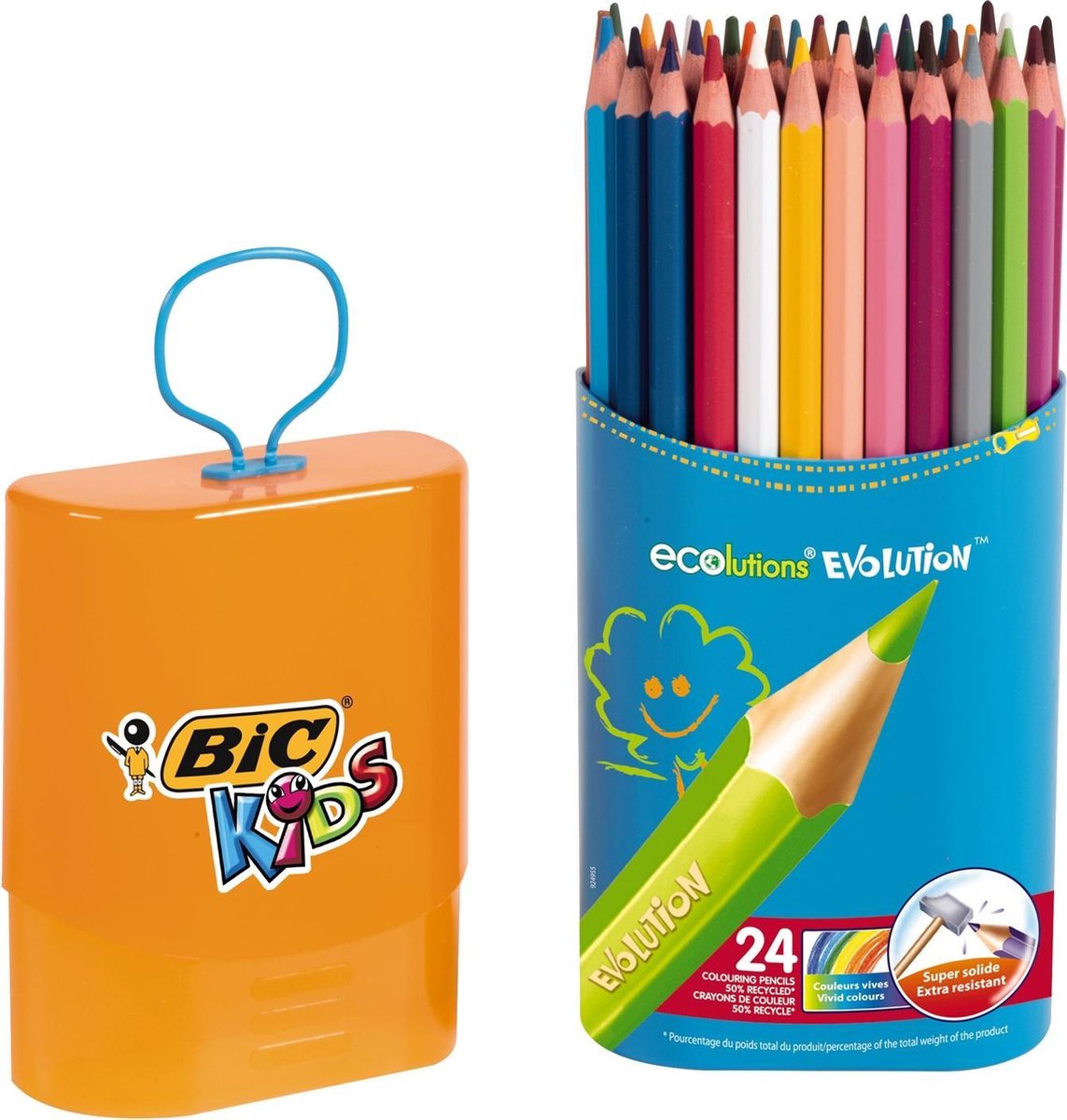 BIC Kids Evolution Triangle ECOlutions Crayons de Couleurs Triangulaires -  Couleurs Assorties, Etui Carton de 12 : : Jeux et Jouets