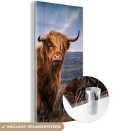 MuchoWow® Peinture sur Verre - Highlander écossais - Ciel - Nature - 80x160 cm - Peintures sur Verre Peintures - Photo sur Glas