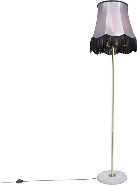 QAZQA Kaso - Retro Vloerlamp | Staande Lamp met kap - 1 lichts - H 1750 mm - Grijs - Woonkamer | Slaapkamer | Keuken