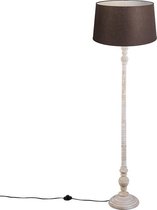 QAZQA classico - Klassieke Vloerlamp | Staande Lamp met kap - 1 lichts - H 1550 mm - Grijs - Woonkamer | Slaapkamer | Keuken