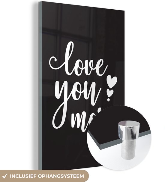 MuchoWow® Peinture sur verre 120x180 cm - Peinture sur verre acrylique - Dictons - Citations - Je t'aime plus - Photo sur verre - Peintures