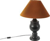 QAZQA sage tl - Landelijke Tafellamp met kap - 1 lichts - H 680 mm - Oranje - Woonkamer | Slaapkamer