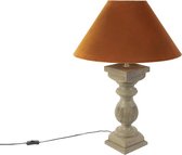 QAZQA hyssop tl - Landelijke Tafellamp met kap - 1 lichts - H 705 mm - Oranje - Woonkamer | Slaapkamer