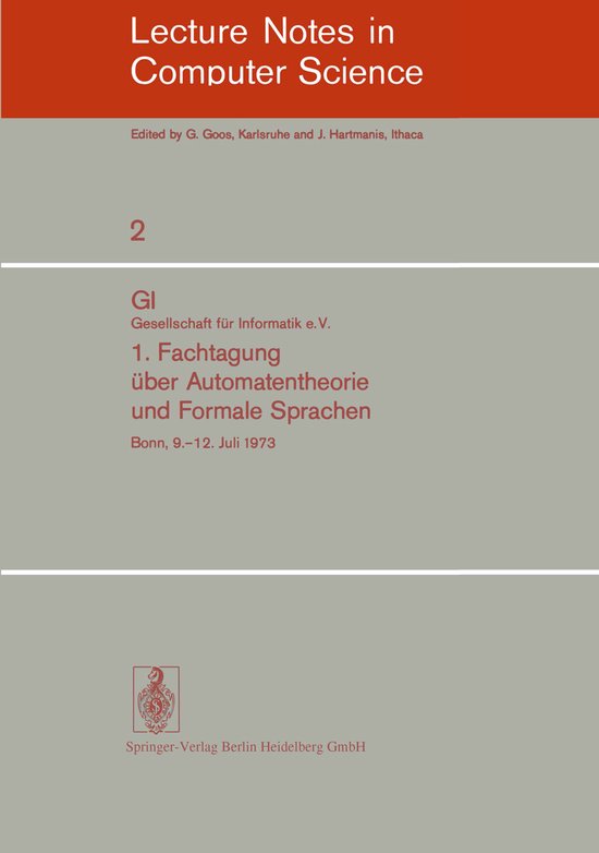 1. Fachtagung über Automatentheorie und Formale Sprachen ...