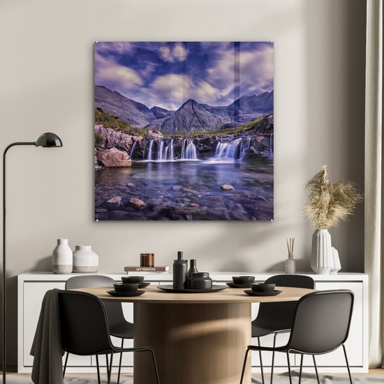 Art sur Verre - Royaume-Uni - Cascade - Lac - 90x90 cm - Peintures sur Verre Peintures - Photo sur Glas