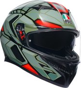 Agv K3 E2206 Mplk Decept Matt Black Green Red 010 XS - Maat XS - Helm