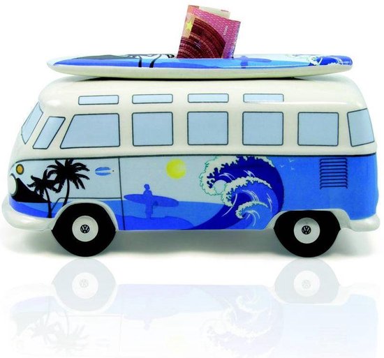 Outlook jukbeen Op de een of andere manier Brisa Spaarpot Volkswagen T1 bus - Surf Blauw | bol.com