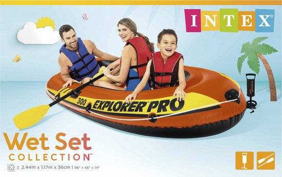 Intex Explorer Pro 300 Opblaasboot - 3 Persoons - Oranje