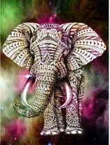 Diamond Painting Olifant Zentangle Diamond Painting 40x50cm. DP Volledige bedekking - Ronde steentjes - diamondpainting inclusief tools