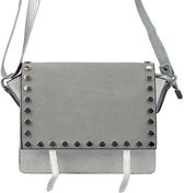 Patrizia Piu zilver grijs dames studded vegan schoudertas / crossbody