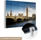 MuchoWow® Glasschilderij 180x120 cm - Schilderij acrylglas - Big Ben - Londen - Engeland - Foto op glas - Schilderijen