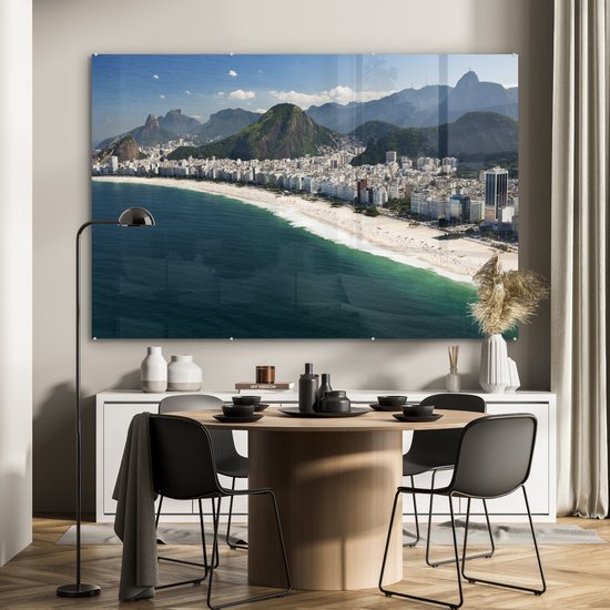 MuchoWow® Peinture sur Verre - Brésil - Plage - Rio de Janeiro - 180x120 cm - Peintures sur Verre Peintures - Photo sur Glas