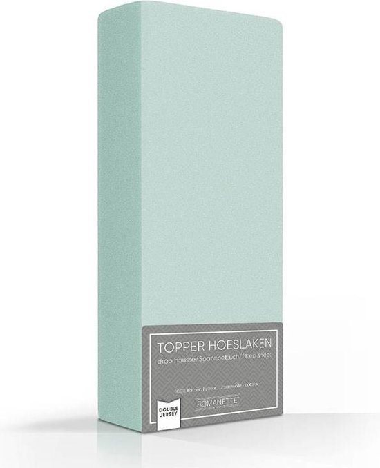 Romanette Zachte Dubbel Jersey Topper Hoeslaken - Tweepersoons (140/150x200/210/220 cm) - Groen