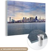 MuchoWow® Glasschilderij - San Francisco - Water - Zon - 150x100 cm - Acrylglas Schilderijen - Foto op Glas