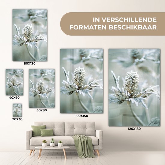 MuchoWow® Peinture sur verre 80x120 cm - Peinture sur verre acrylique - Bloem - Vert - Glace - Photo sur verre - Peintures