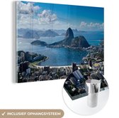 MuchoWow® Glasschilderij 150x100 cm - Schilderij acrylglas - Brazilië - Rio de Janeiro - Zee - Foto op glas - Schilderijen