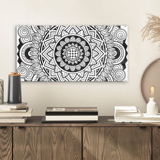 Peinture sur Verre - Mandala gracieux - 40x20 cm - Peintures sur Verre Peintures - Photo sur Glas