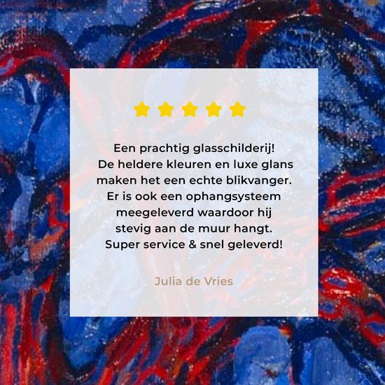 MuchoWow® Peinture sur Verre - Arbre Rouge - Piet Mondrian - 60x120 cm - Peintures sur Verre Peintures - Photo sur Glas