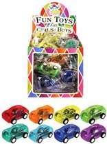 60 Stuks - Uitdeelcadeautjes - Gekleurde Pull Back Auto's - In Traktatiebox - Uitdeel Traktatie voor kinderen - Jongens