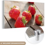 MuchoWow® Peinture sur verre 80x40 cm - Peinture sur verre - Fraise - Fruits - Tableau - Photo sur verre acrylique - Peintures