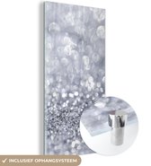 MuchoWow® Glasschilderij 60x120 cm - Schilderij acrylglas - Zilveren glitters - Foto op glas - Schilderijen