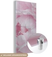 Peinture sur verre - Gros plan et vue de dessus d'une pivoine rose - 80x160 cm - Peintures sur Verre Peintures - Photo sur Glas