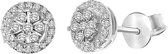 Lucardi - Diamond Luxury - 14 Karaat witgouden oorbellen entourage diamant
