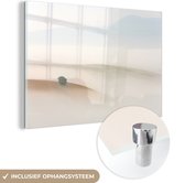 MuchoWow® Glasschilderij 60x40 cm - Schilderij acrylglas - Toscane - Boom - Mist - Foto op glas - Schilderijen