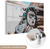 MuchoWow® Glasschilderij 90x60 cm - Schilderij acrylglas - Carnaval masker - Italië - Venetië - Foto op glas - Schilderijen