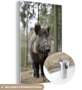 MuchoWow® Glasschilderij 120x180 cm - Schilderij acrylglas - Everzwijn - Dier - Bos - Foto op glas - Schilderijen