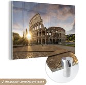 MuchoWow® Glasschilderij 30x20 cm - Schilderij acrylglas - Rome - Colosseum - Italië - Foto op glas - Schilderijen