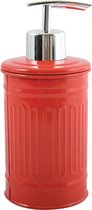 MSV Zeeppompje/dispenser - Industrial - metaal - rood/zilver - 7.5 x 17 cm - 250 ml