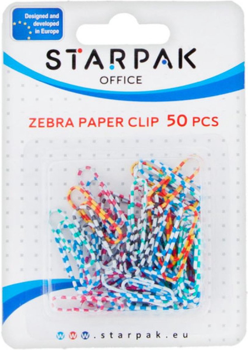 Paperclips gekleurd - Paperclips in doosje - 50x Kleine Paperclips -Paperclip - Kantoor / School / Thuis - Paper Clips - Multikleur - Starpak