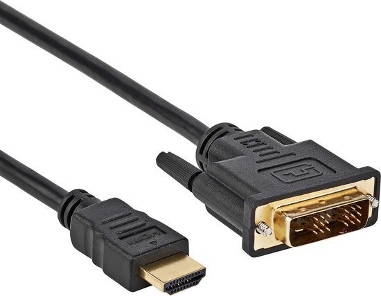 Câble DVI-D vers HDMI | lien unique | Plaqué or | Câble haute vitesse | 3,96 Gbit/s | DVI-D vers HDMI | Male à Male | Pour TV - DVD - Ordinateur portable - Tablette - PC - Moniteur - Projecteur | 15 mètres | Noir | Allteq