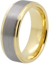 Schitterende Smalle 6 mm. Wolfraamcarbide Ring | Damesring |Herenring |Gold Plated |17,25 mm maat 54