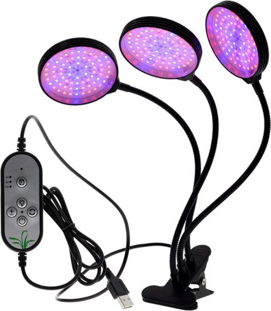 Kweeklamp LED - Groeilamp Rond - Verstelbare Knijplamp - 3 in 1 - UV Lampen  Planten -... | bol.com