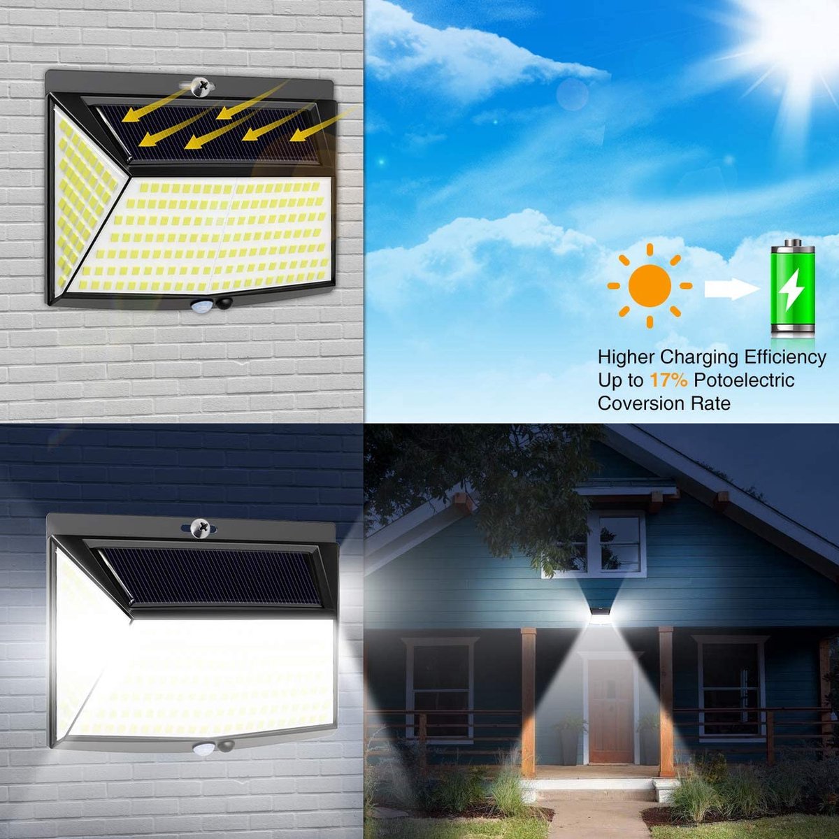 Lot De 6 Lampes Solaires Extérieures Avec Détecteur De Mouvement - IP65 Étanche 270°