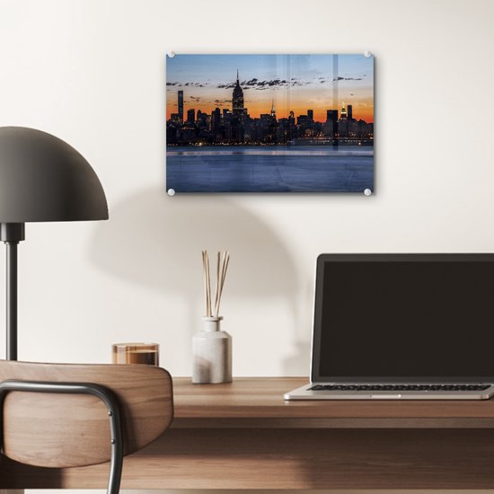 New York City Glas 30x20 cm - small - Tirage photo sur Glas (décoration murale en plexiglas)