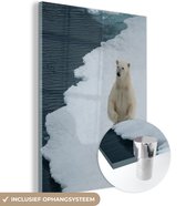 MuchoWow® Glasschilderij 30x40 cm - Schilderij acrylglas - IJs - IJsbeer - Winter - Foto op glas - Schilderijen