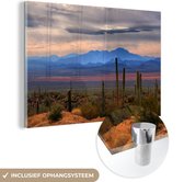 MuchoWow® Glasschilderij 120x80 cm - Schilderij acrylglas - Sonoran woestijn Mexico foto afdruk - Foto op glas - Schilderijen