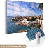 MuchoWow® Glasschilderij 180x120 cm - Schilderij acrylglas - Zee - Marseille - Frankrijk - Foto op glas - Schilderijen