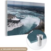 MuchoWow® Glasschilderij 90x60 cm - Schilderij acrylglas - De Niagarawatervallen in Canada - Foto op glas - Schilderijen