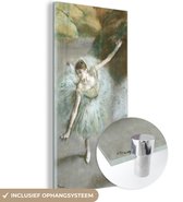 MuchoWow® Glasschilderij 20x40 cm - Schilderij acrylglas - Dancer in green - schilderij van Edgar Degas - Foto op glas - Schilderijen