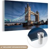 MuchoWow® Glasschilderij 160x80 cm - Schilderij acrylglas - Tower Bridge - Theems - Londen - Foto op glas - Schilderijen