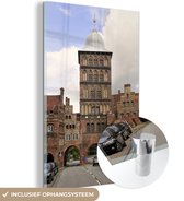 MuchoWow® Glasschilderij 120x180 cm - Schilderij acrylglas - Burgtor gate tower in Lübeck - Foto op glas - Schilderijen