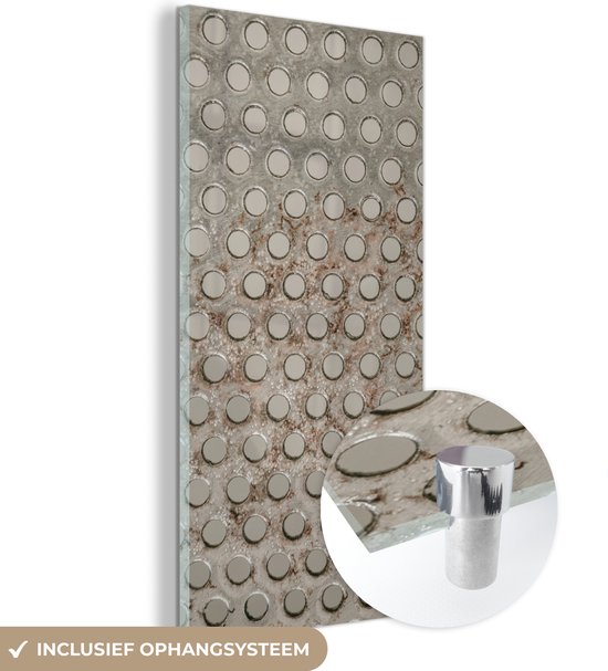 MuchoWow® Peinture sur verre 40x80 cm - Peinture sur verre acrylique - Rouille - Goujons - Fer - Photo sur verre - Peintures