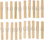 Bamboe wasknijpers - 20x - hout - 9 cm